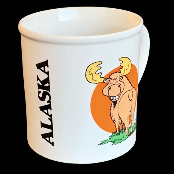 1982 A.C.E. ALASKA Moose Mug Poop Coffee Cup Someone Made Mark in Field Funny - Picture 3 of 12